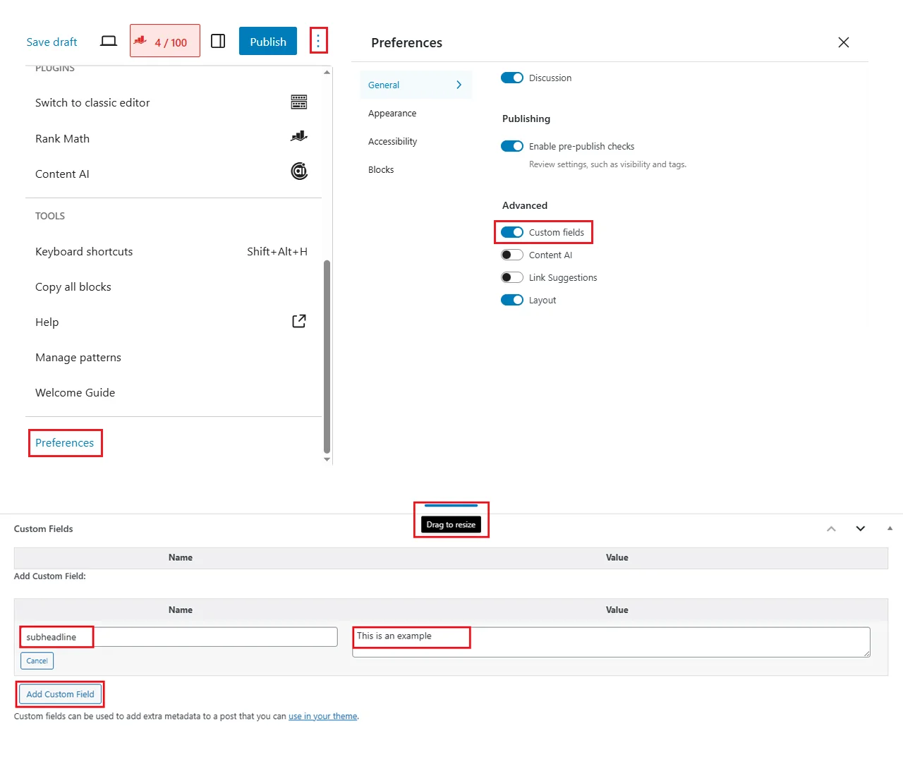 How to Enable Custom Field in WordPress